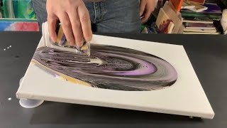 Acrylic Pouring | NEW YEARS PICK MY POUR S3E8 | Sparkling Purple Waterfall Pour- Unique Fluid Art