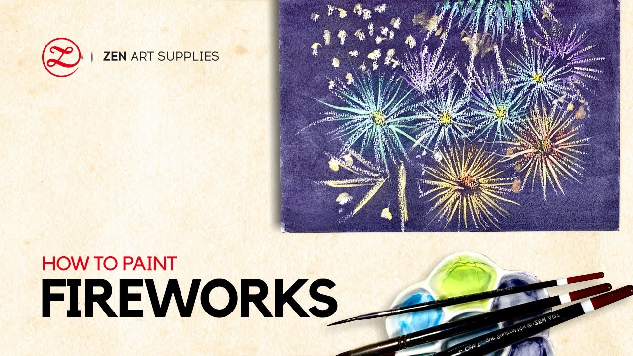 how to paint fireworks with watercolor / + watercolor mixing guide ...