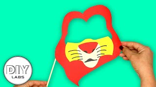 MUFASA MASK Paper Craft | Lion King Party | Fast-n-Easy | DIY Labs