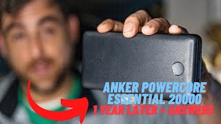 Anker PowerCore Essential 20000 1 year review and Questions Answered