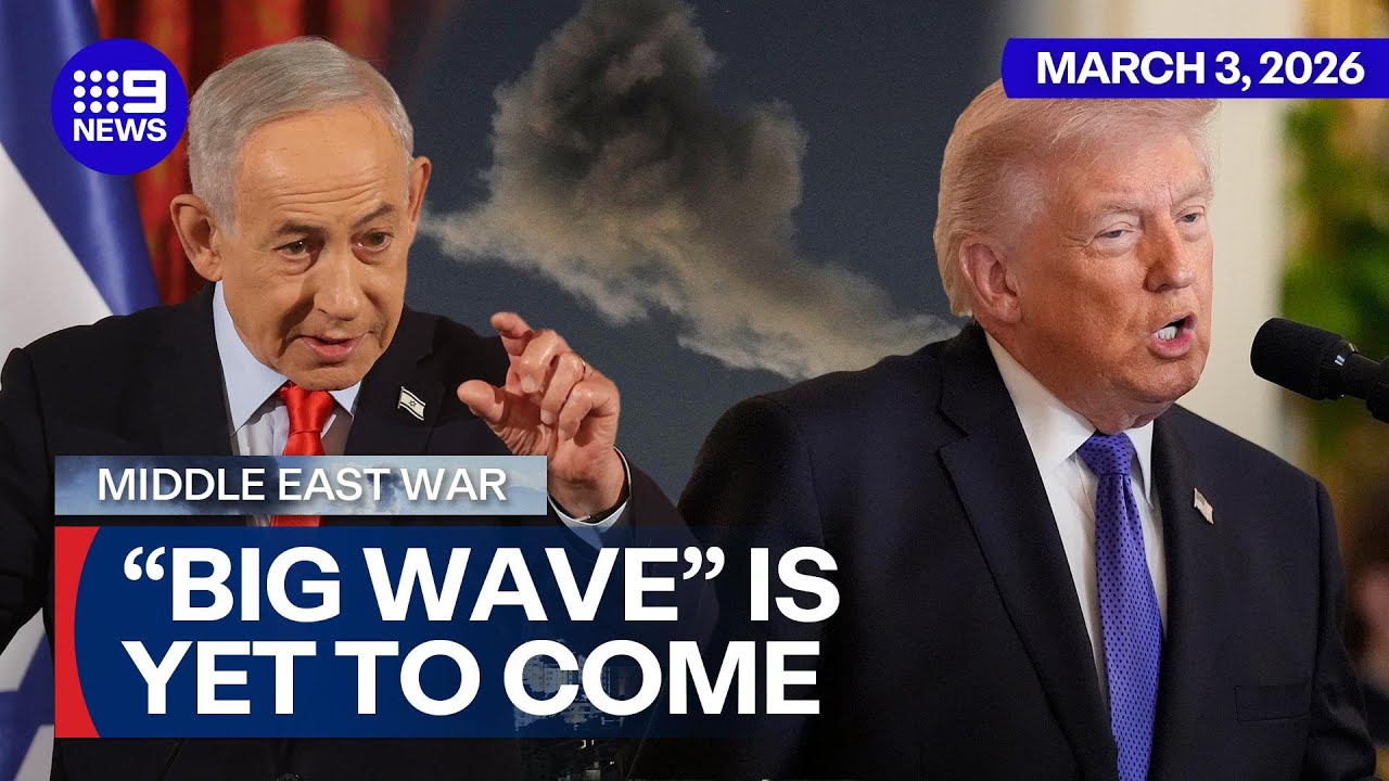 ‘Big wave’: America and Israel ramp up their assault on Iran | 9 News Australia
