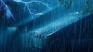 Sleep Instantly with Heavy Rain &amp; Very Strong Thunder on Tin Roof - Rain Sounds for Sleeping - ASMR