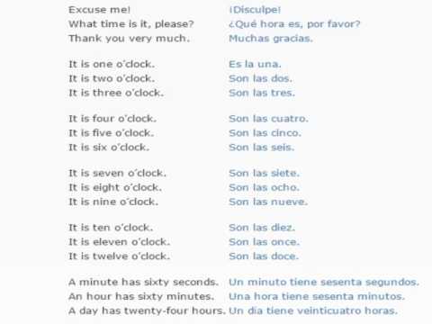 Spanish lesson/English lessons how to study spanish  8 (The time)