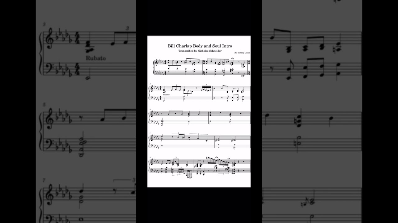 Bill Charlap Body and Soul Intro Transcription
