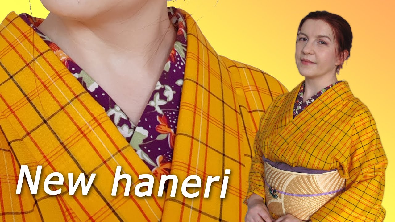 How to sew new haneri on Nagajuban / Kimono item YouTube