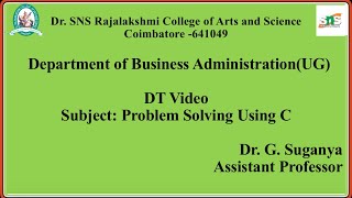 String concept in C programming |Problem solving using C| SNS Institutions