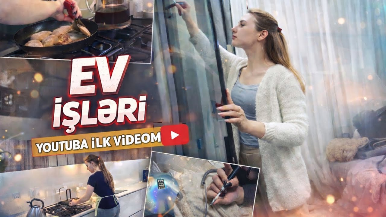 Arzum gercəkləşdi💞Youtuba ilk video🥰Ev təmizliyi 🧼🧽mativasiya💪🏻VLOG Sabish💎