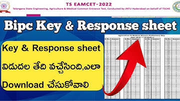 Ts eamcet 2022||Bipc key and response sheet release date confirmed||When did key paper released
