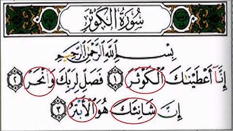 معاني كلمات سوره الكوثر