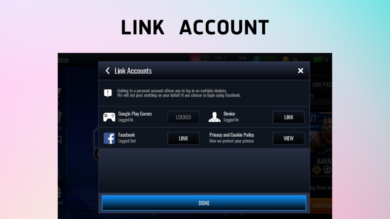 How to Link Facebook With NBA LIVE Mobile Account