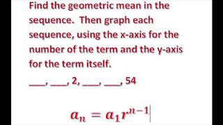 Find The Geometric Mean And Graph The Sequence
