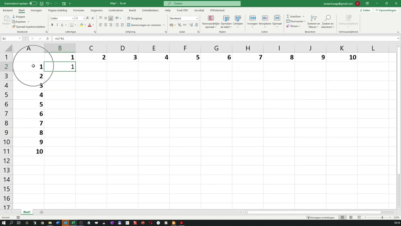 Excel Oef 14 intro Relatieve, absolute en gemengde adressering