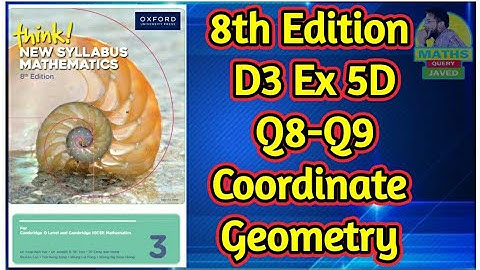 Q8-Q9 || Ex-5D || D3-8th edition || Coordinate geometry || In Urdu/hindi