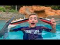 Larry Life Titanic Jurassic World Mosasaurus Pool Attack!