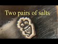 Antiques. Antique Silver: Two pairs of salts