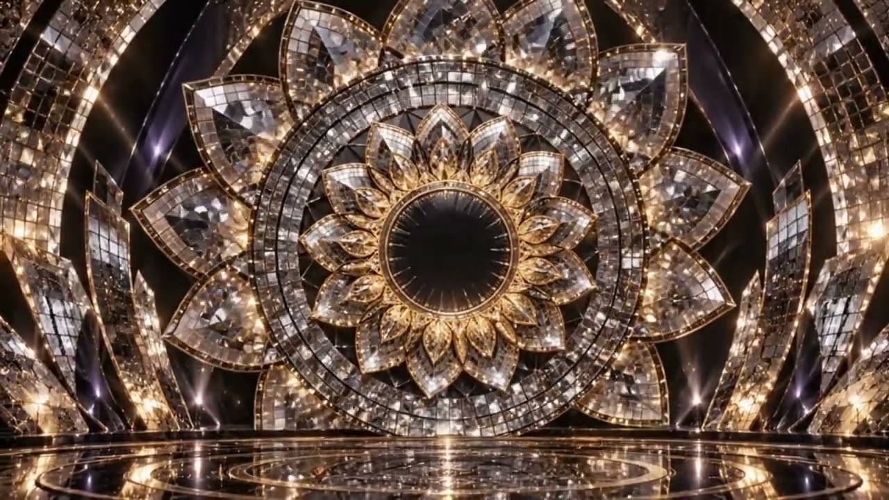 Silver & Gold Crystal Mandala VJ Loop | Perfect for Luxury Stage