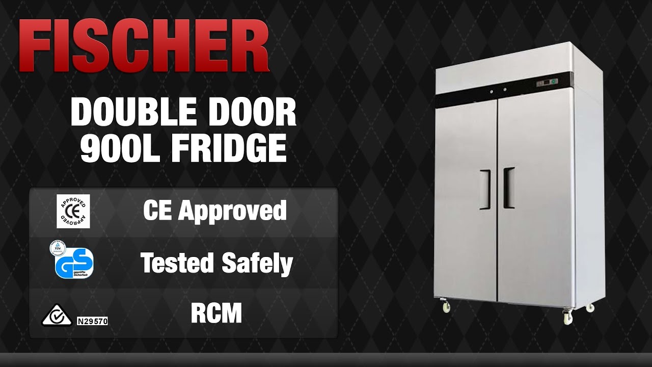 FISCHER Equip 900L Commercial 2 Door Stainless Steel Fridge - YBC04-SS