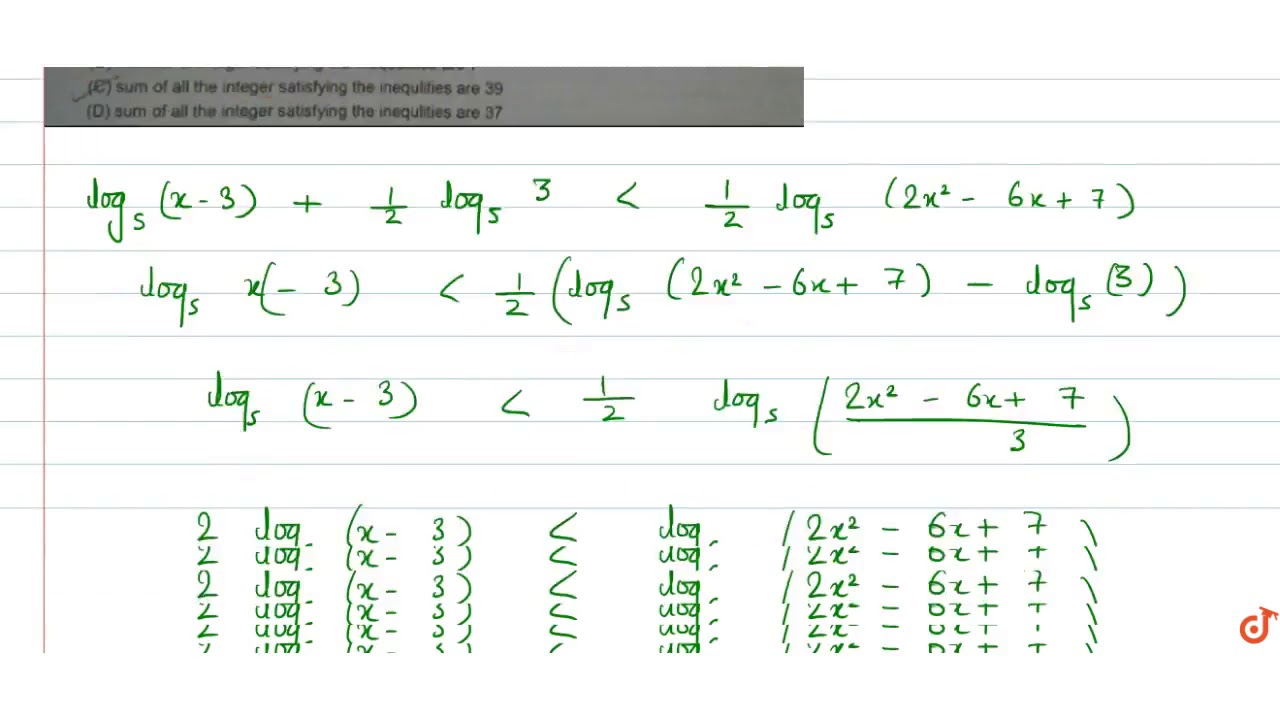 Consider The Inequalities log 5 x 3 1 2log 5 3 Lt1 2log 5 2x 2 6x 7 consider-the-inequalities-log-5-x-3-1-2log-5-3-lt1-2log-5-2x-2-6x-7