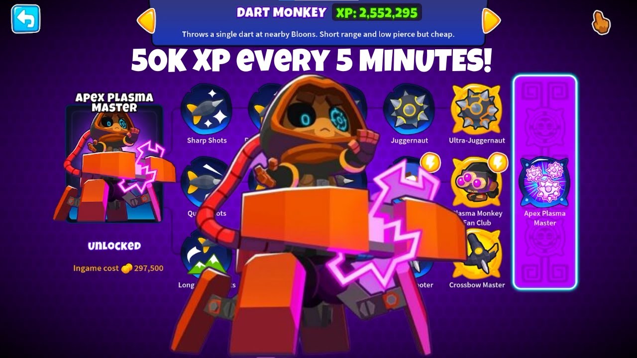 FASTEST Dark Monkey XP Farm for APEX PLASMA MASTER BTD 6 YouTube