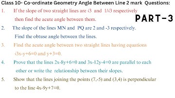 Class 10 | Co-ordinate Geometry| Angle between the lines | Part 3 | In Nepali