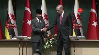 Sultan of Brunei Haji Hassanal Bolkiah Press Conferance With Recep Tayyip Erdoğan