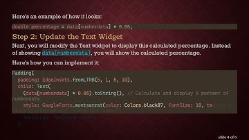 How to Calculate and Display a Percentage of a Number in Flutter