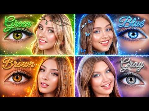 Girls' Eye Challenge! Blue vs. Green vs. Brown vs. Gray Eyes