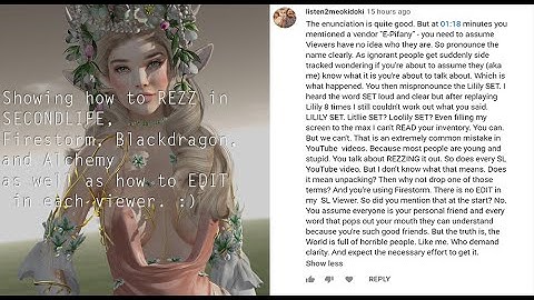 What is rezzing? How do i edit in my viewer? Replying for secondlife firestorm black dragon alchemy