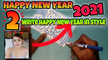 2 write Happy New Year in style | 2021 | simple writing