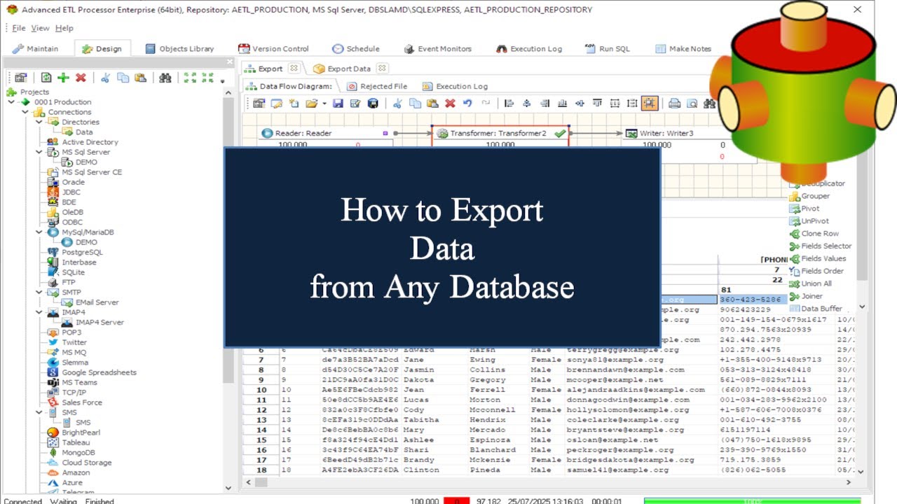 How To Export Data From Any Database | Advanced ETL Processor Tutorial ...