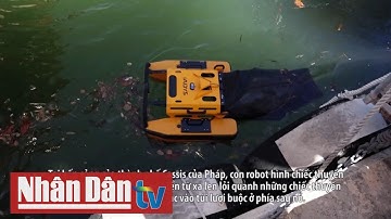 Robot nhặt rác ở cảng biển
