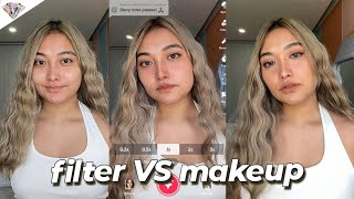 FILTER VS MAKEUP | Let's Recreate this TikTok Filter | Mae Layug by Mae Layug 10,272 views 2 years ago 7 minutes, 56 seconds