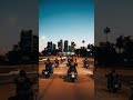 Harley Davidson Riders On Los Angeles Highway in Evening