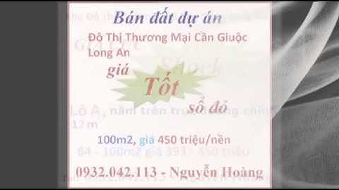 Bán đất Cần Giuộc T.Long An, đi QL50 - 0932.042.113