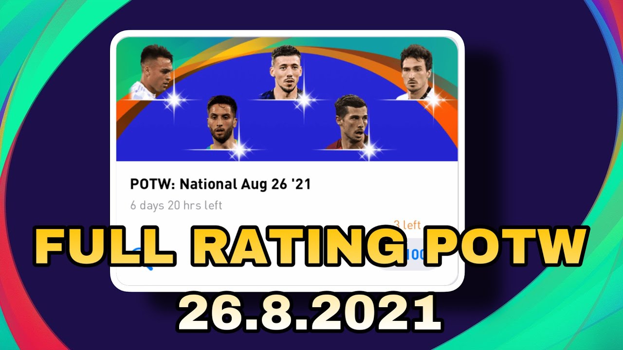 TODAY UPDATE-MAX RATING POTW-PES2021