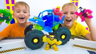 Vlad Và Niki Chơi Với Các Anh Hùng Của Đồ Chơi Goo Jit Zu