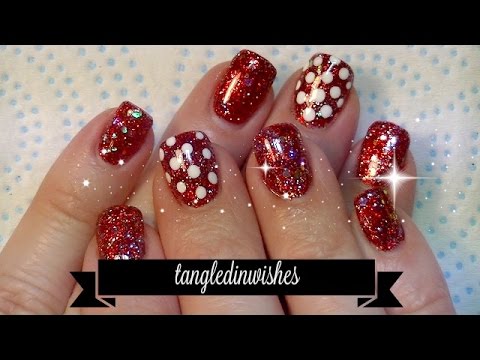Simple Sparkly Red Acrylic Nails