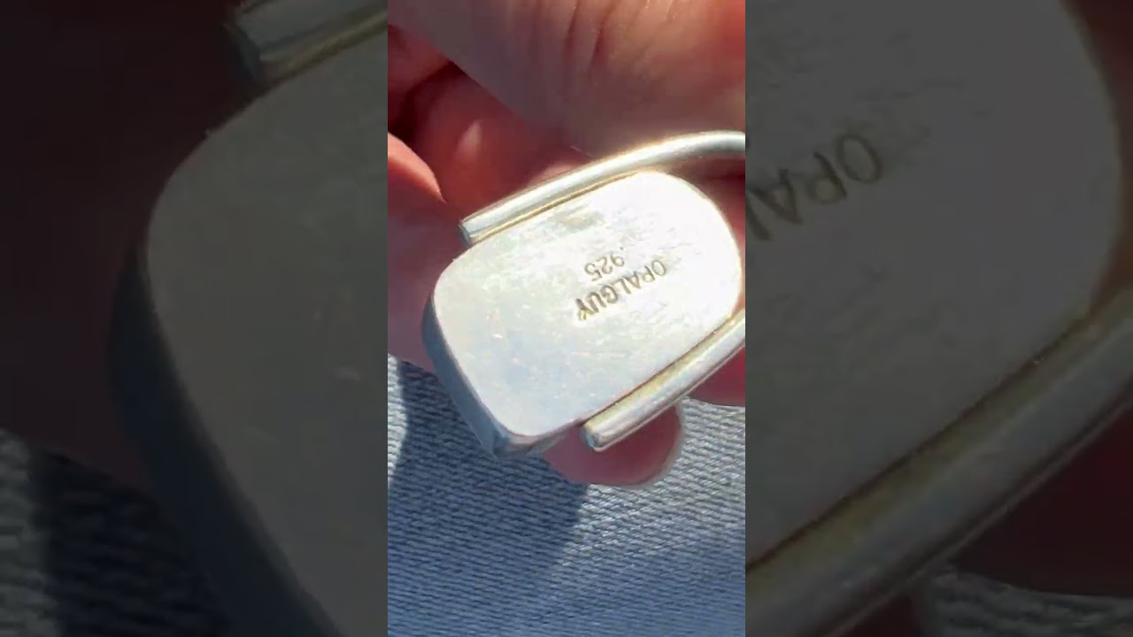 Australian Purple Boulder Opal Pendant in Silver. 1.5" + g  *Video*