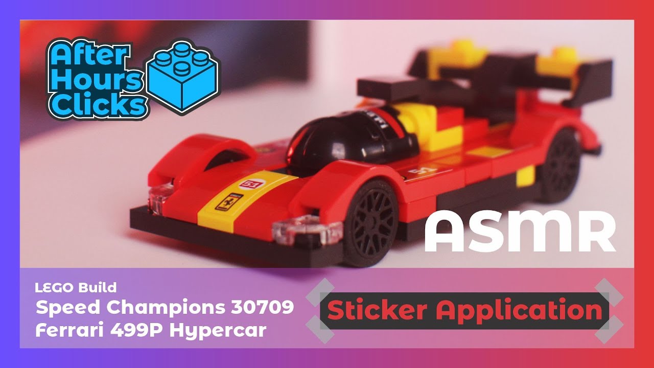 LEGO Speed Champions 30709 - Ferrari 499P Hypercar Sticker Application - Raw Clicks & No Talking