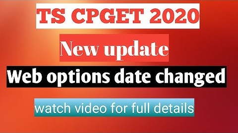 TS CPGET 2020 Web options dates EXTENDED