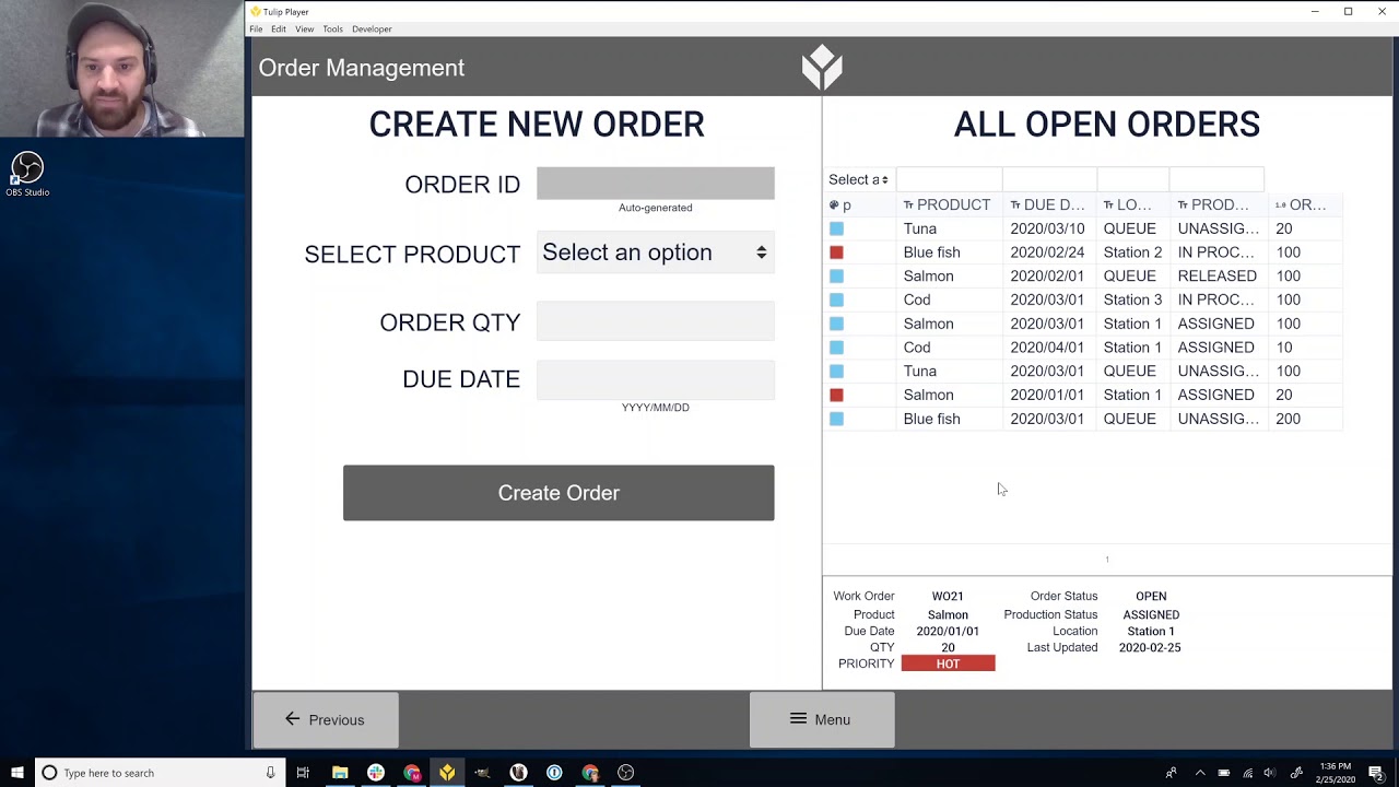 Tulip - Work Order Tracking