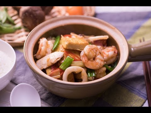海鮮豆腐煲 食譜 ∣ 滿滿鮮味煨煮進豆腐裡 【COOKY家常菜系列】Seafood tofu pot