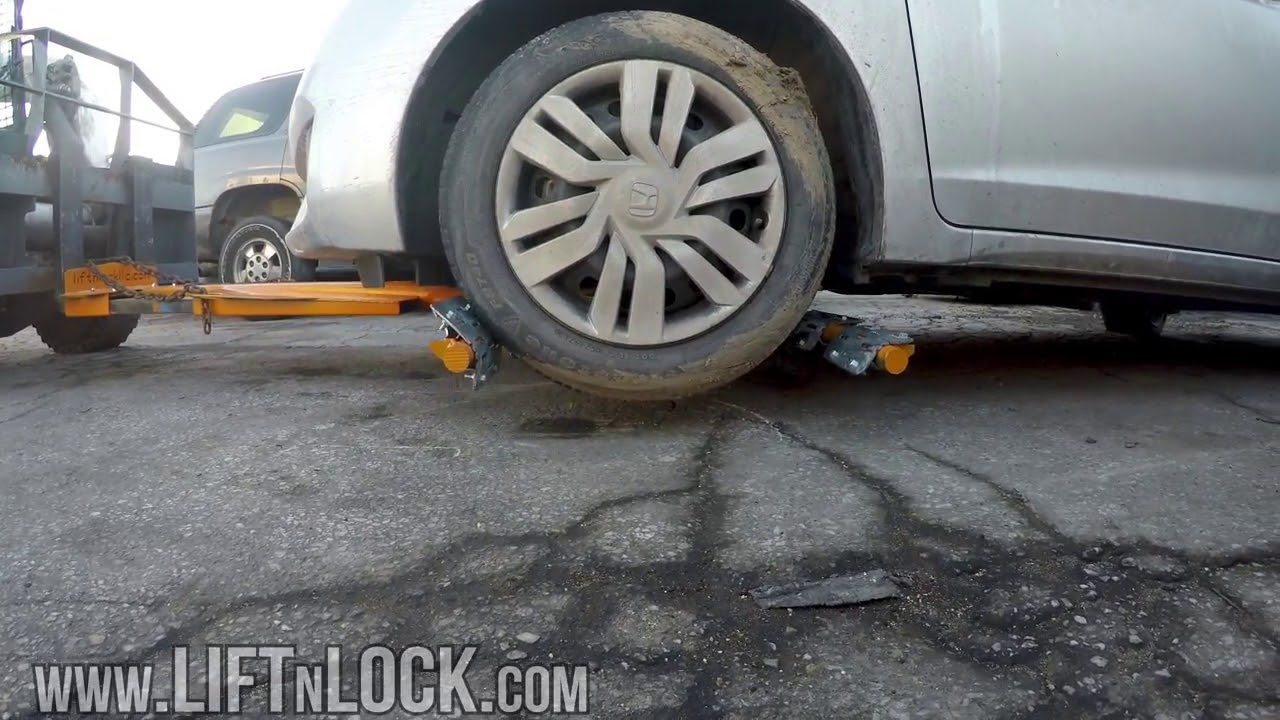 LIFTnLOCK 2 0 231 Forklift Skid Steer Wheel Lift Attachment Lifting Grey Car Demo Video YouTube