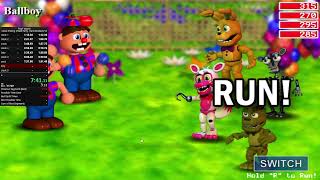 FnaF World Clock Ending FP Hard Mode in 13:01 (FWR)