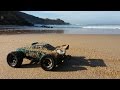 Traxxas E-Revo 1/16 bash jumps at beach