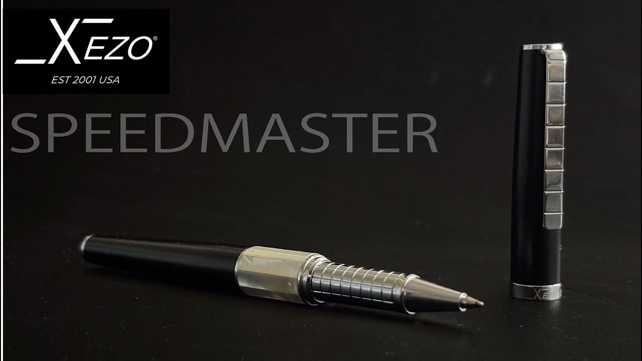 Xezo Speedmaster Black Rollerball With White MOP｜Zexo スピード