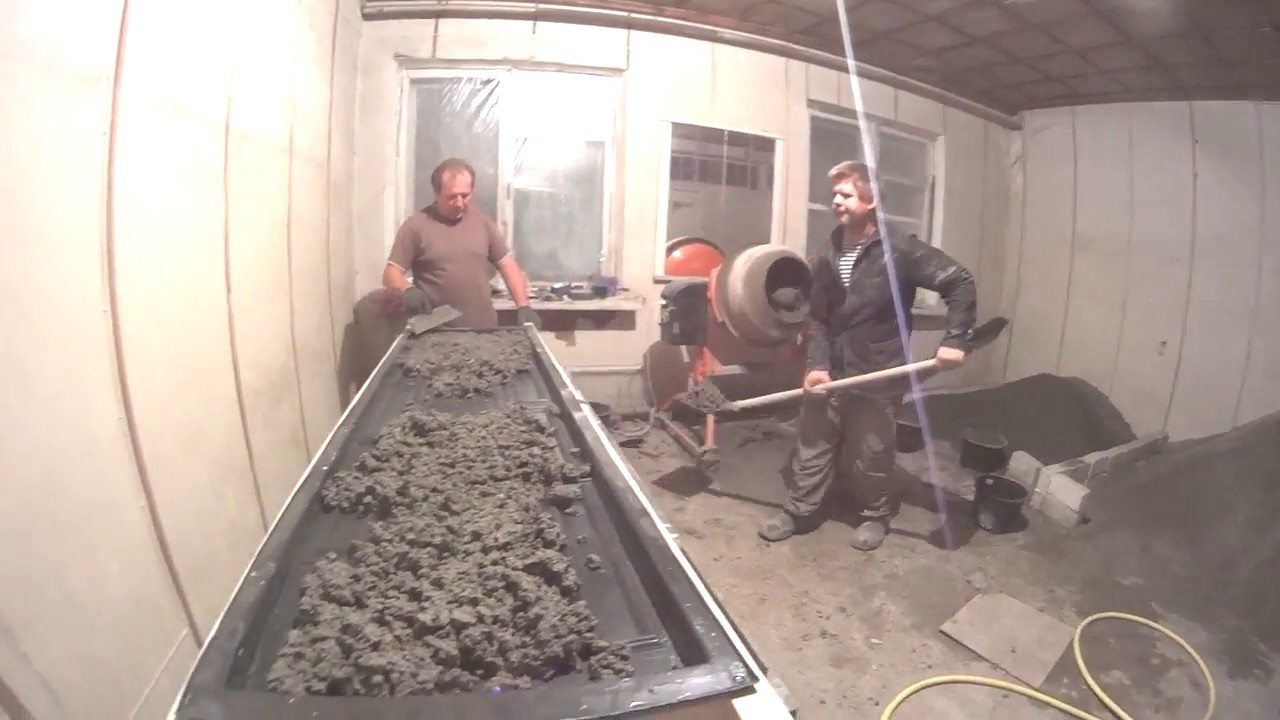 Производство бетонного Еврозабора методом экспозиции.