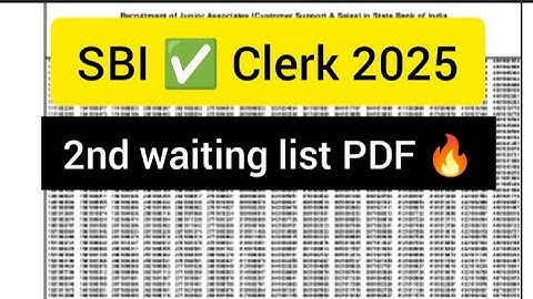 Finally SBI ✅ Clerk ❤️‍🔥 2nd Waiting List 🔥 Out 💯 congratulations 🎉  #sbiclerk2025 #waitinglist 