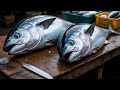 Precision Cuts❗🔥 Yellowfin Tuna Cutting Skills like a Pro in Sorong city Indonesia