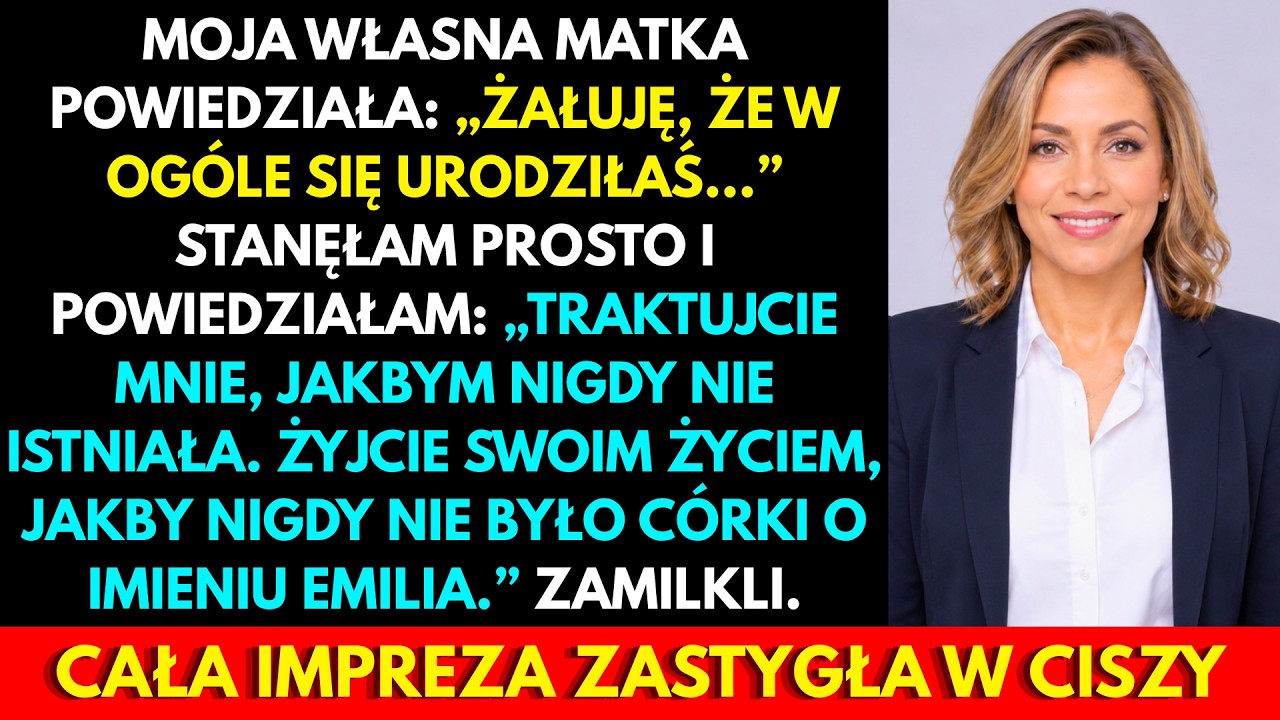 Usiadłam przy stole na mojej własnej kolacji dyplomowej, gdy moja matka wzniosła kieliszek i powiedziała przy wszystkich, że żałuje, iż w ogóle się urodziłam. Nie zapłakałam. Spojrzałam jej prosto...
